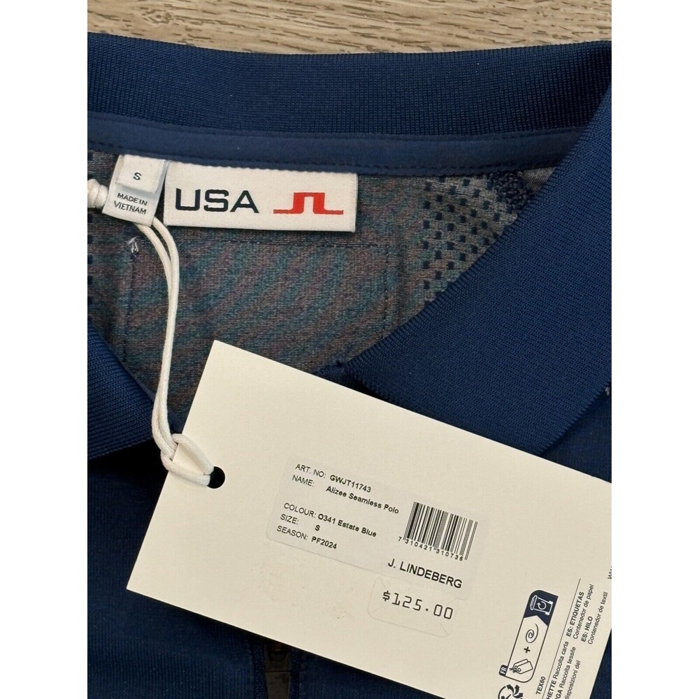 J Lindeberg Alizee Seamless Team USA Golf Polo Shirt Navy Womens Size Small NWT - Picture 3 of 6